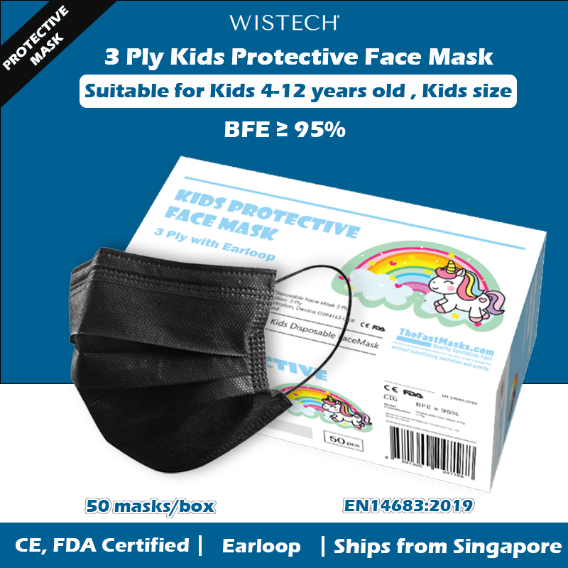 [GET %% OFF MIX AND MATCH]  [Ready Local stocks] Choose colour 3 Ply Kids Protective Face MASK, TheFastMask, Kids Disposable Mask, 50 pieces, FDA CE Approved, BFE 95%
